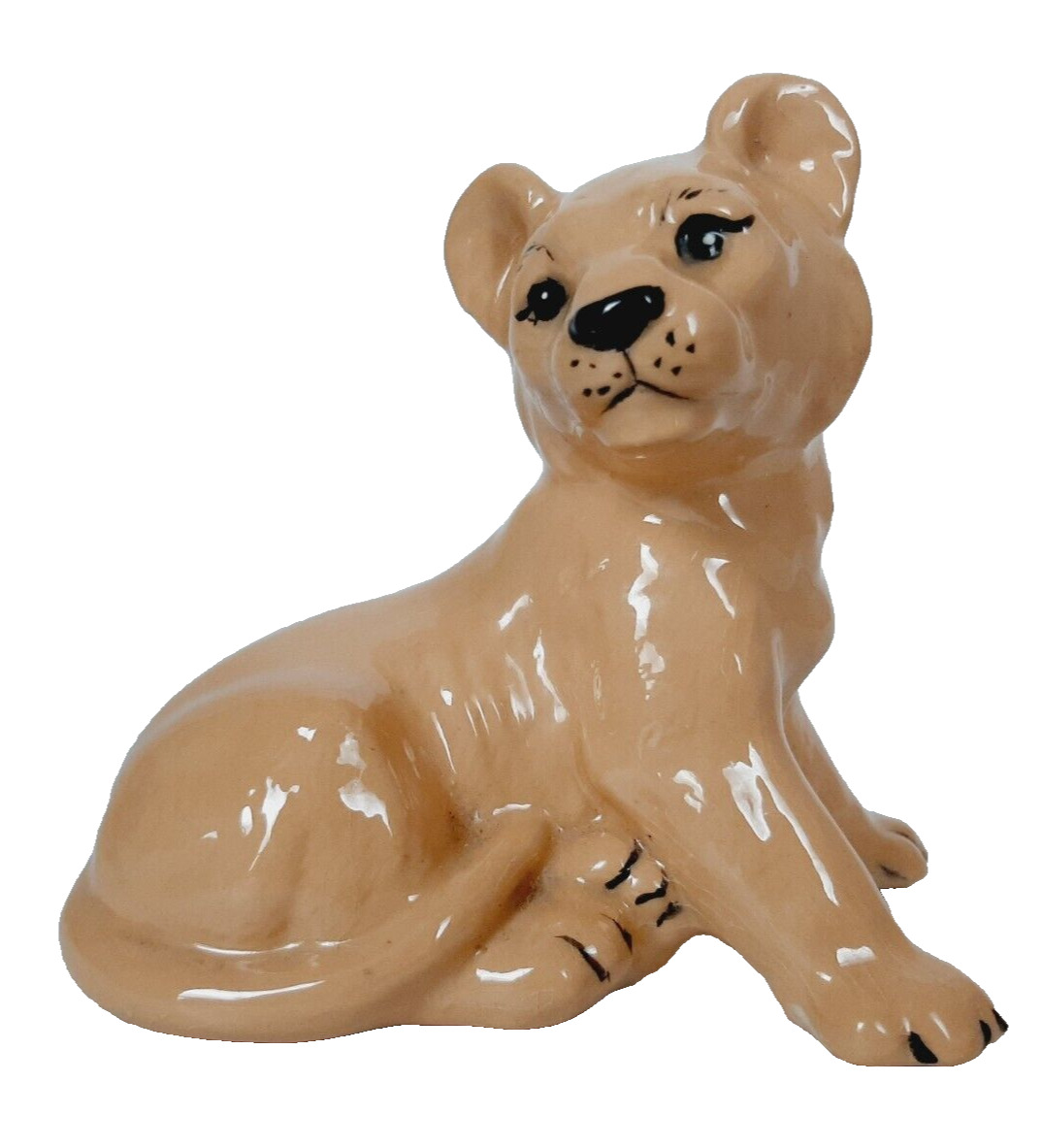 Ceramic Tan Lion Cub Figurine 5\