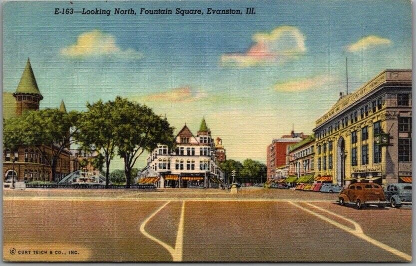 Evanston, Illinois Linen Postcard \
