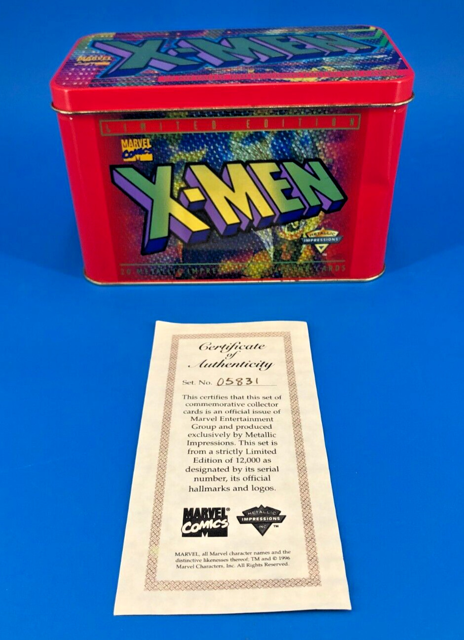 Marvel 1996 X-Men 20 Metallic Impressions Collector Cards COA NEW 5831/12000