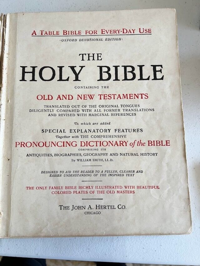 Family Bible ~ Oxford Devotional Edition ~ Hertel Co