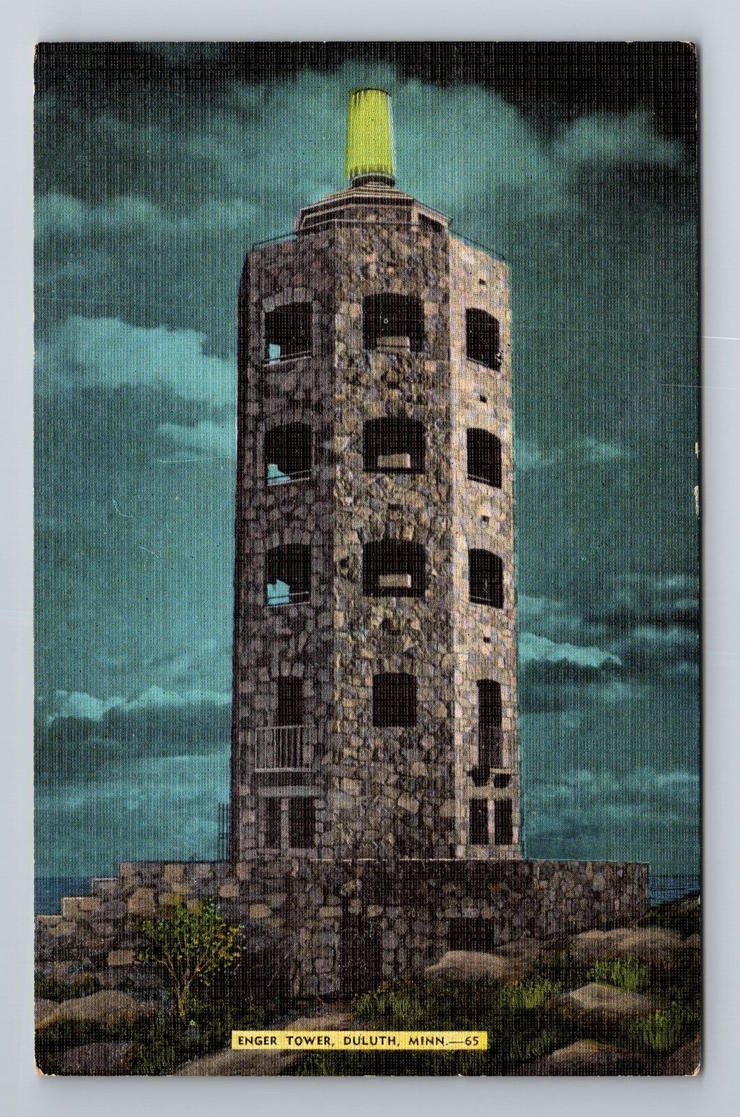 Duluth MN-Minnesota, Enger Memorial Tower, Antique Vintage Souvenir Postcard