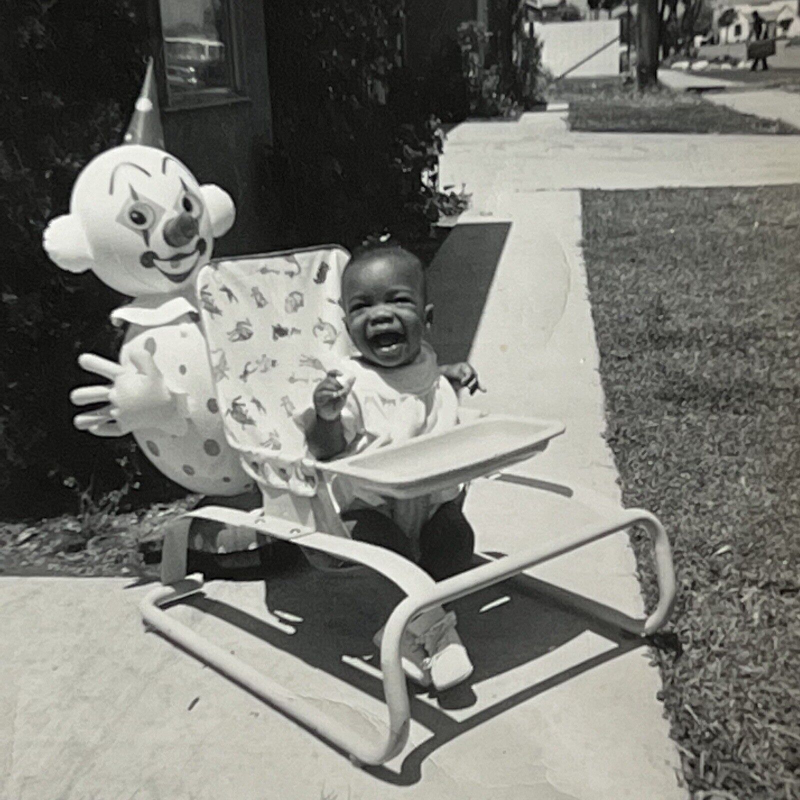 Vintage B&W Snapshot Photograph Black African American Baby Santa Maria CA