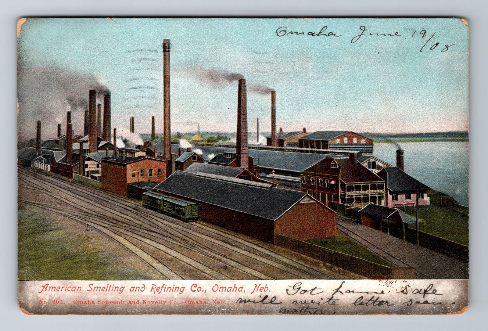 Omaha NE-Nebraska, American Smelting And Refining Co, Vintage c1908 Postcard
