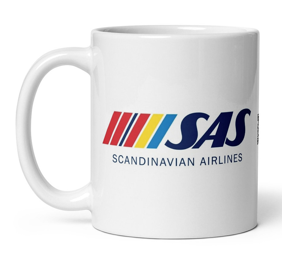 SAS Scandinavian Airlines White Coffee Tea Mug