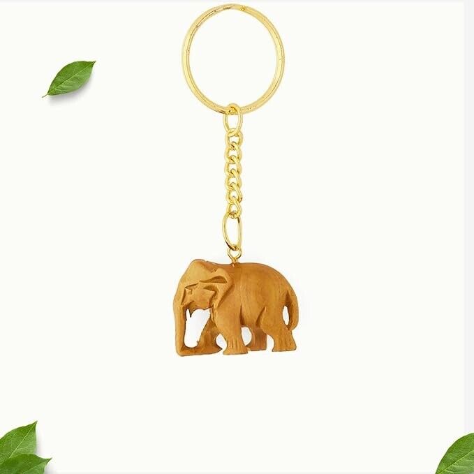 VINTAGE mini Elephant Keychain of Sandalwood Handicraft Charming Keychain