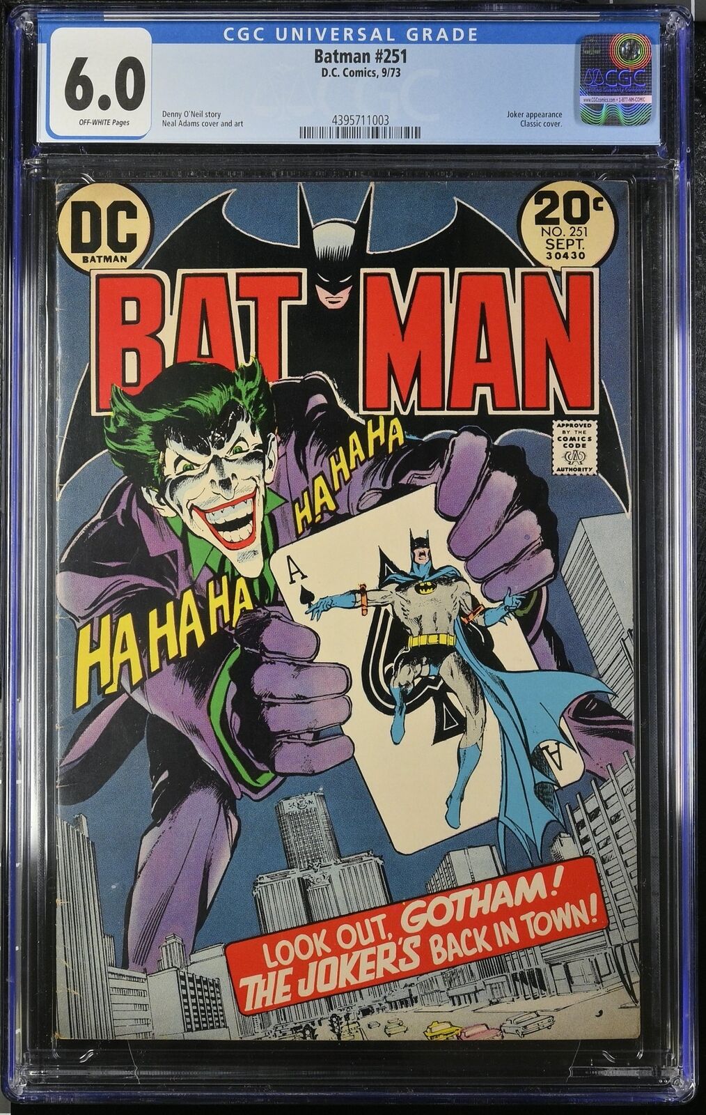 Batman #251 CGC FN 6.0 Joker's Revenge Classic Neal Adams Joker Cover