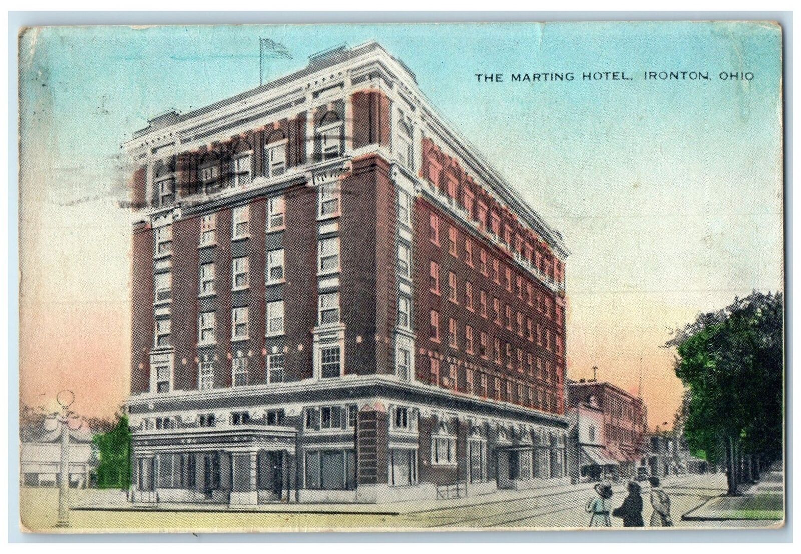 1940 The Marting Hotel Exterior Roadside Ironton Ohio OH Posted Vintage Postcard