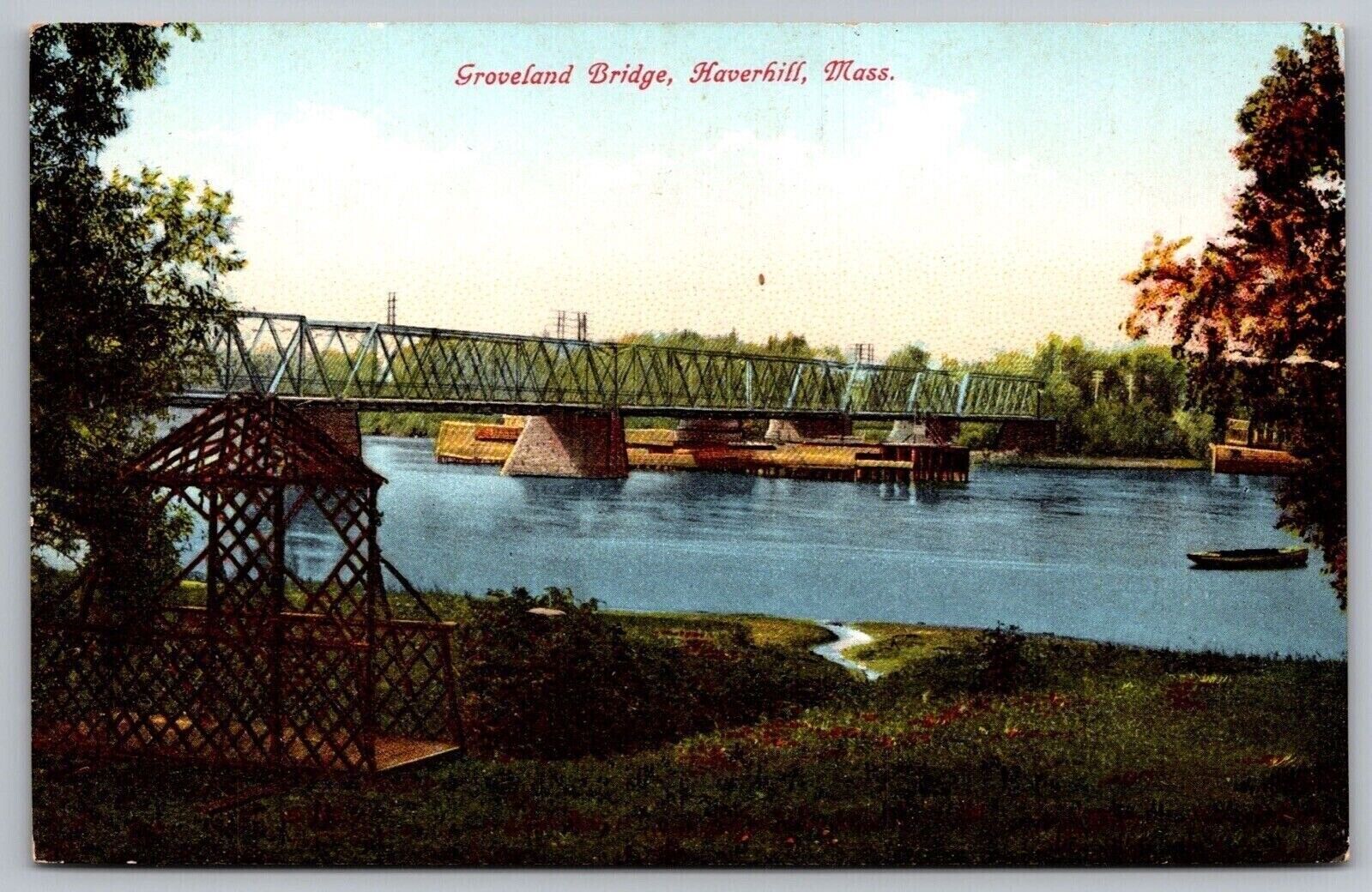 Groveland Bridge Haverhill Ma Massachusetts Postcard