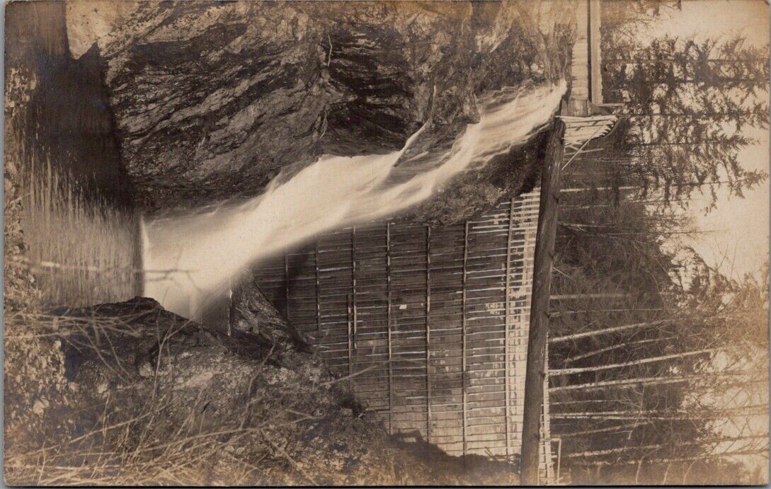 1908 View of DAM on Jim Creek, ARLINGTON, Washington Real Photo Postcard