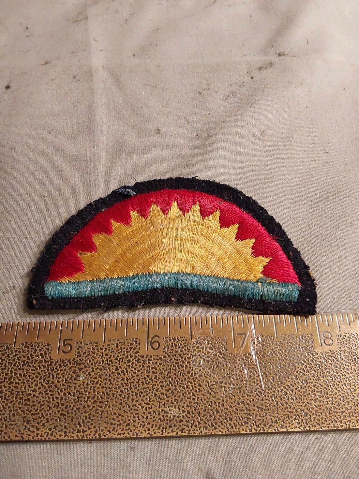 WWII US Army 41st Infantry Division on Black Border Felt Patch