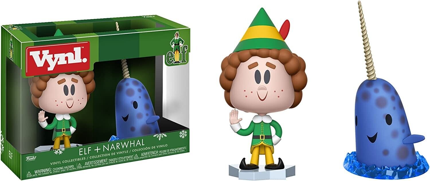 Funko Vynl Buddy The Elf and Narwhal 2 pack NIP New Vinyl Collectible Toys