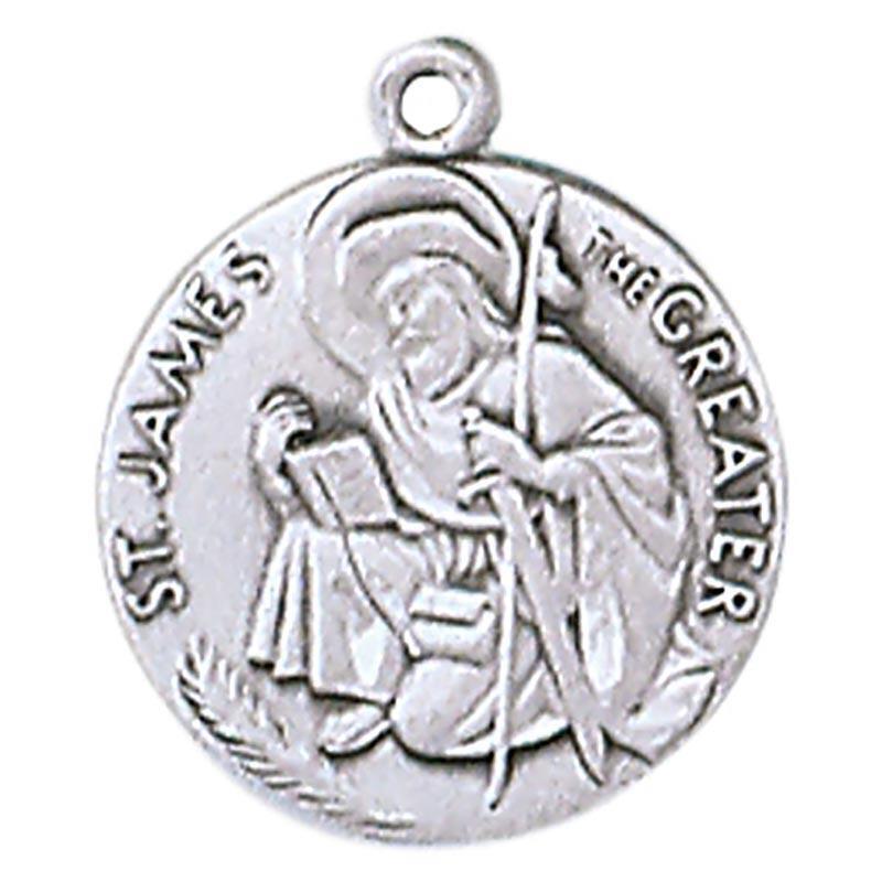 St James Medal Size .75 in Dia and 18 in Chain Boxed for Easy Gift Giving