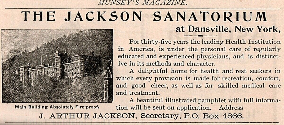 1895 g Jackson Sanatorium Dansville  Print Ad