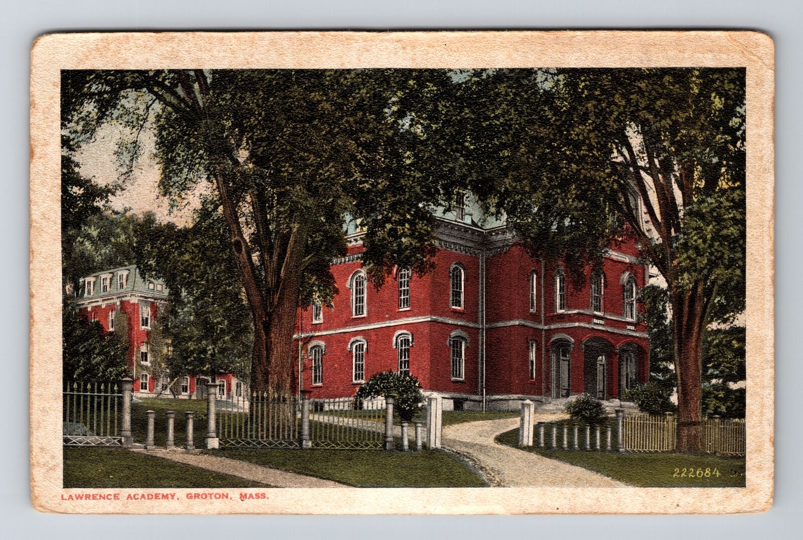 Groton MA-Massachusetts, Lawrence Academy Vintage Souvenir Postcard