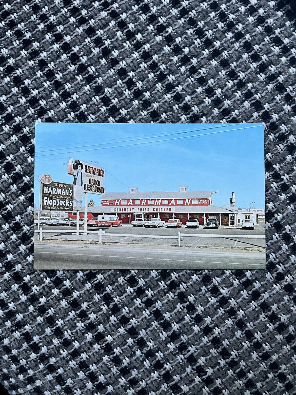 Vintage ADVERTISING ROADSIDE Postcard--ARIZONA--Tempe--Harman\'s Ranch Restaurant