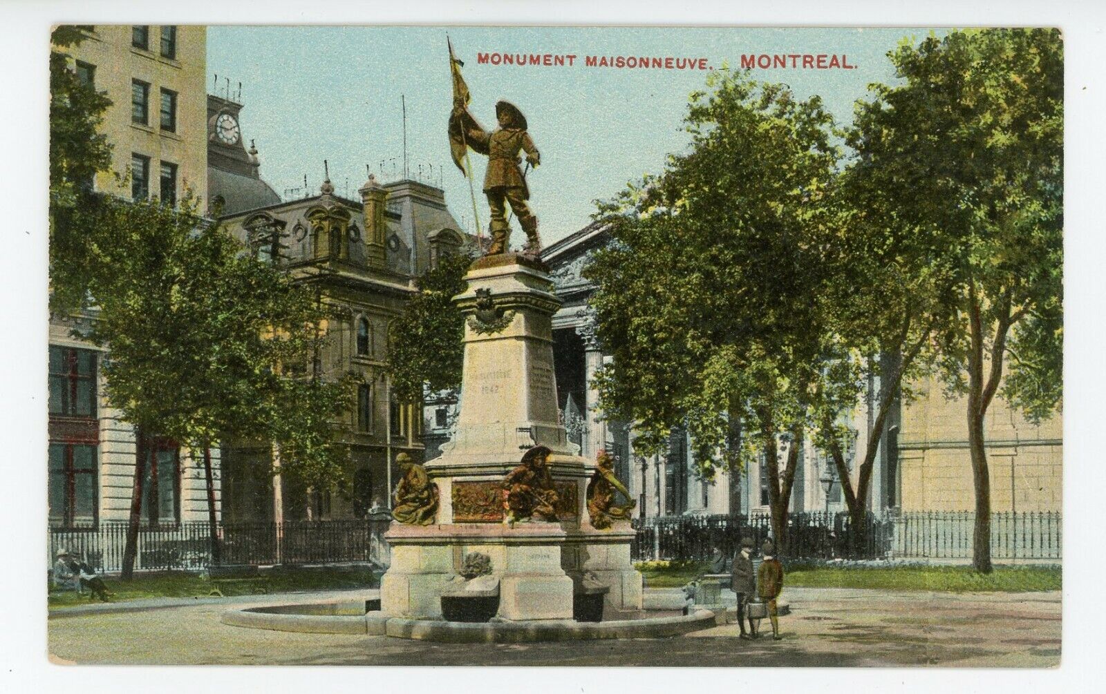 Maisonneuve Monument MONTREAL Quebec Canada 1906-13 Montreal Import Postcard 110