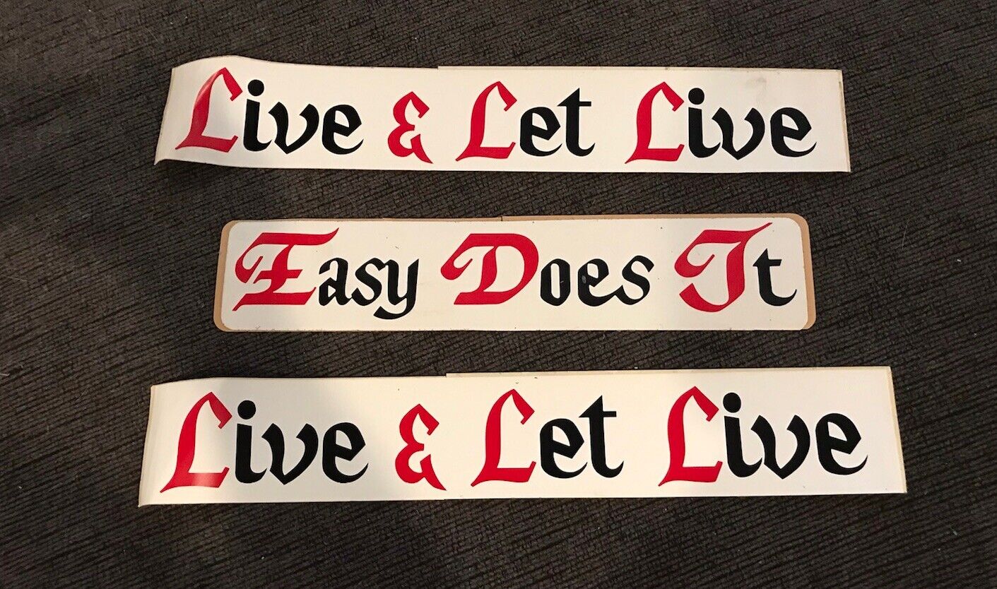 1970s Easy Does It, Live And Let Live Alcoholics Anonymous Bumper Sticker Lot