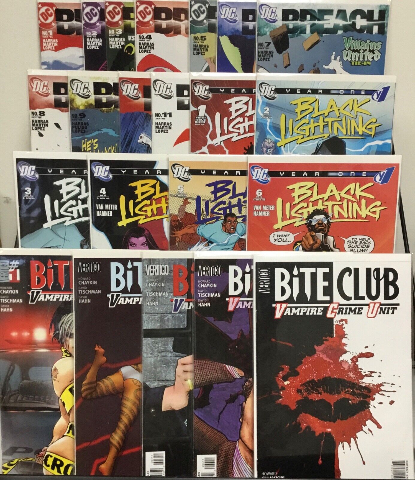 DC Comics Breach 1-11, Black Lightning 1-6, Bite Club 1-5