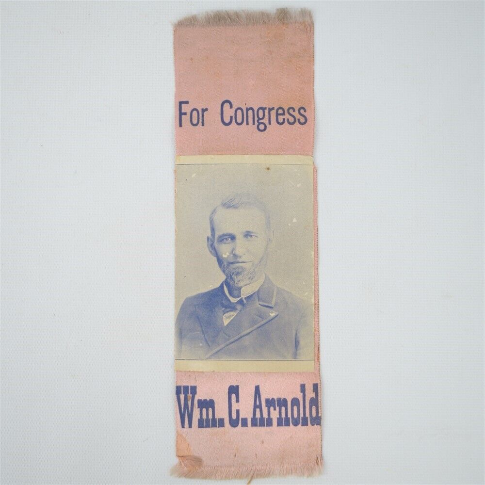 Antique American 1890s Wm. C. Arnold Silk Ribbon Pennsylvania Republican History
