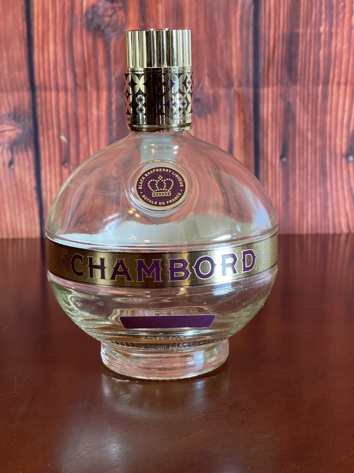 Chambord Raspberry Clear Empty Round Glass Liquor Bottle Collectors 750 ml 