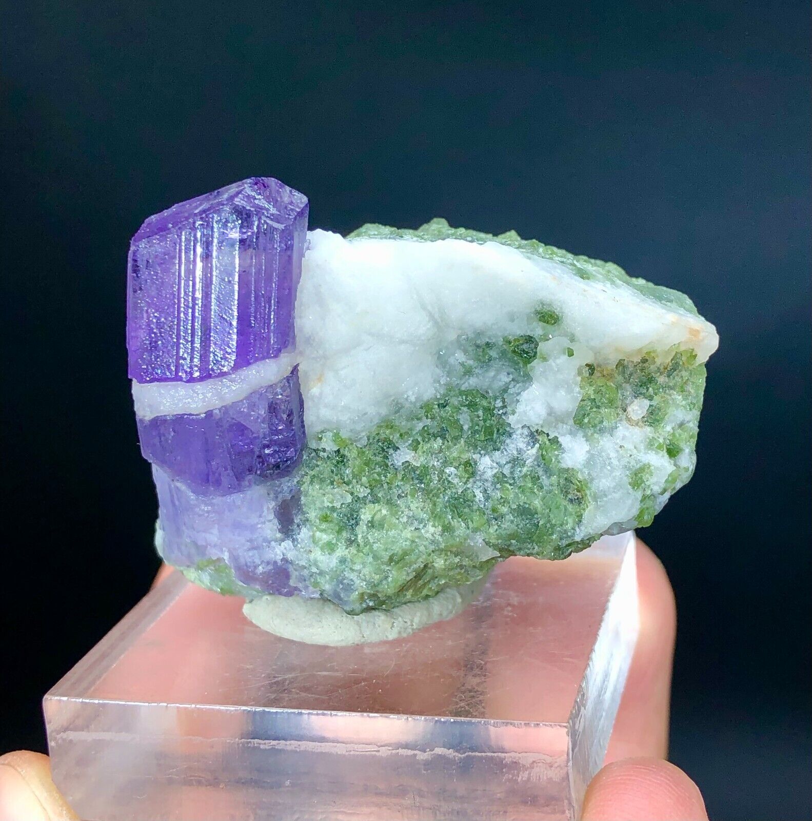 Purple Scapolite with Diopside on matrix from Badakhshan Afghanistan, 56 gram