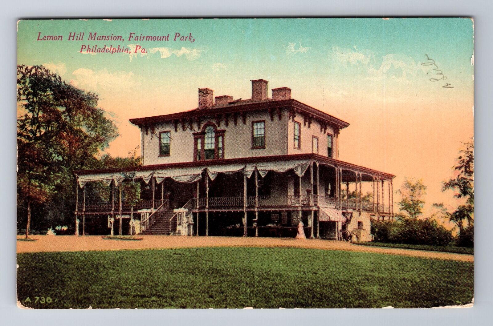 Philadelphia PA-Pennsylvania Lemon Hill Mansion Fairmount Park, Vintage Postcard
