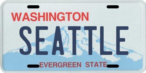 Seattle Washington State Aluminum WA License Plate 