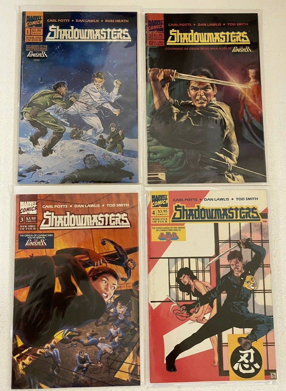 Shadowmasters set from #1-4 Marvel 4 different books 6.0 FN (1989 to 1990)