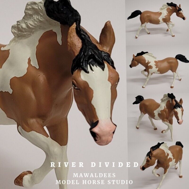 Breyer Running Stallion Custom Tobiano Pinto Model Horse River mawaldees