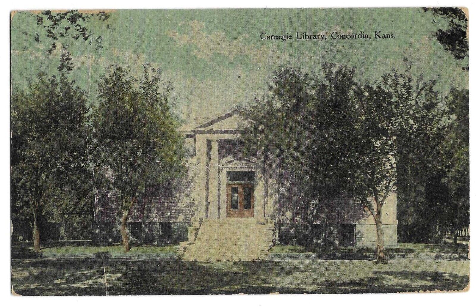 Concordia, KS Kansas 1910 Postcard, Carnegie Library