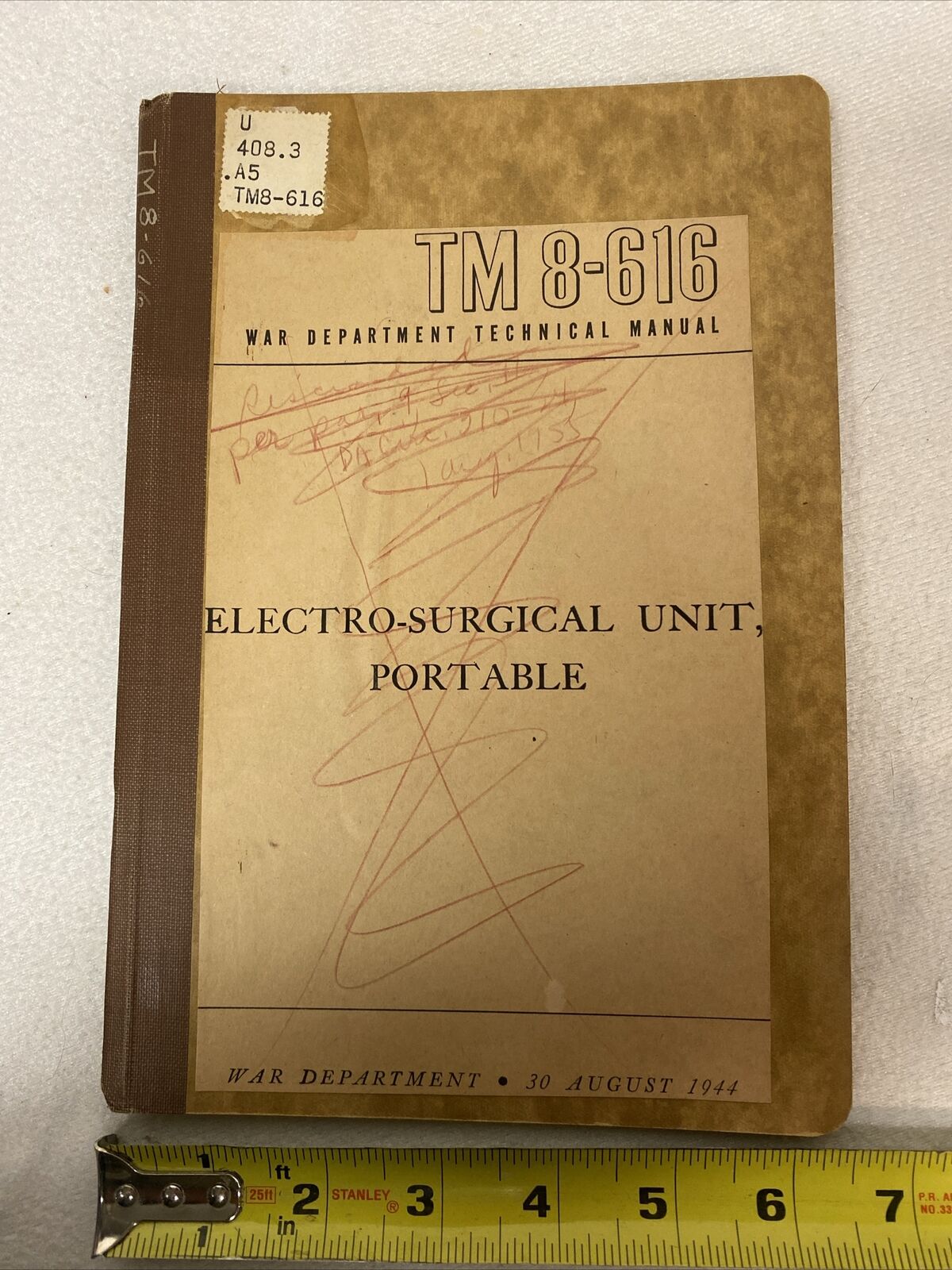 Original WWII TM 8-616 ELECTRO-SURGICAL UNIT, PORTABLE