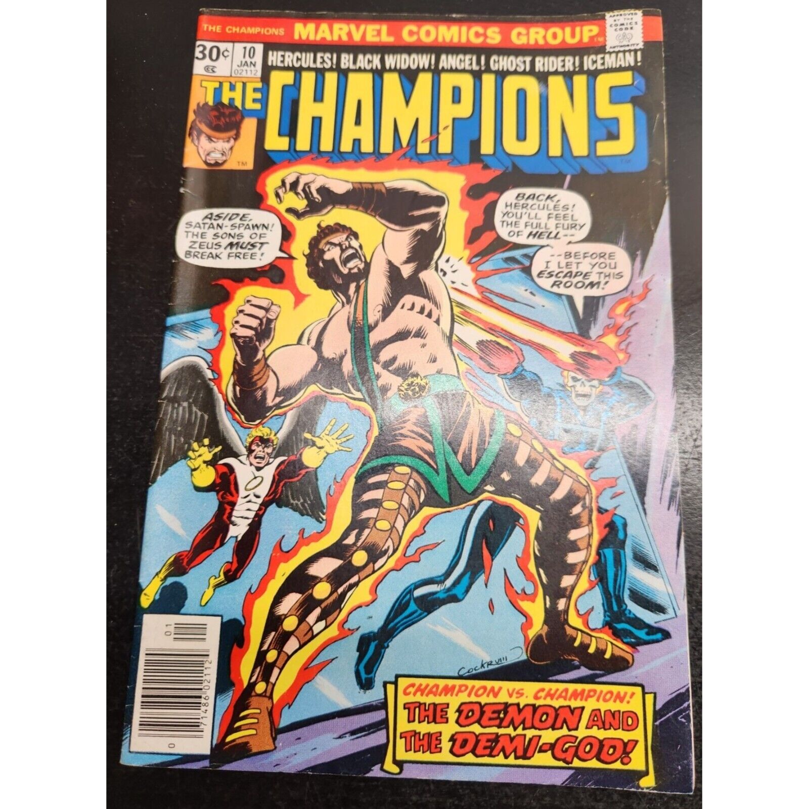 Marvel The Champions #10  Hercules Black Widow Angel Ghost Rider Iceman  1977