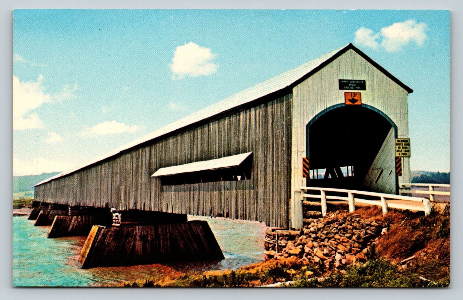 2nd Longest Covered Bridge Near Moncton New Brunswick Canada VINTAGE Postcard