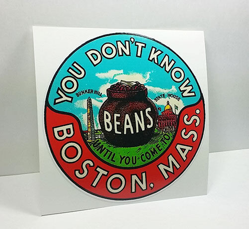 Boston Massachusetts Vintage Style Travel Decal / Vinyl Sticker, Luggage Label