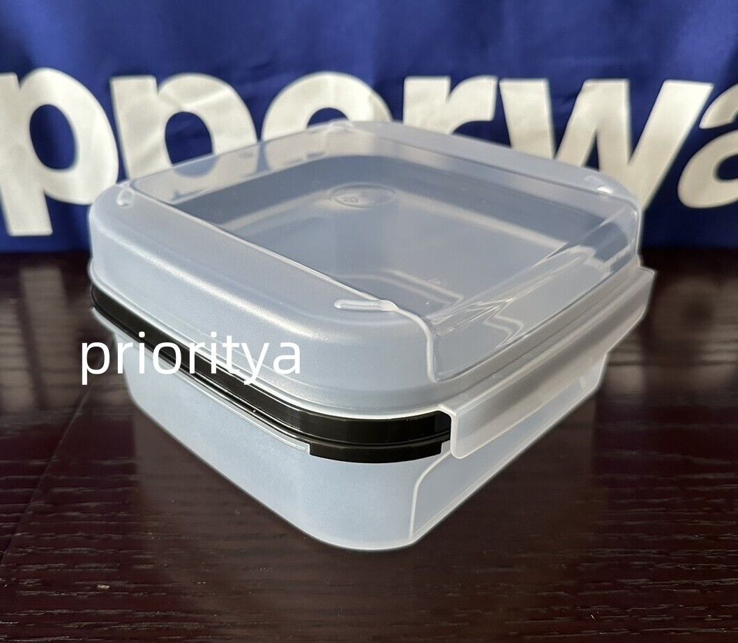 Tupperware Modular Mates Square Signature Line Container #1 Hinged Lid Clear New