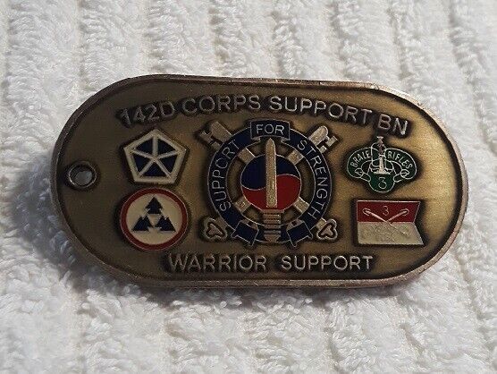AUTHENTIC 142D CORPS SUPPORT BN WITH ENGLAND UK IRAQ OIF OLD RARE CHALLENGE COIN