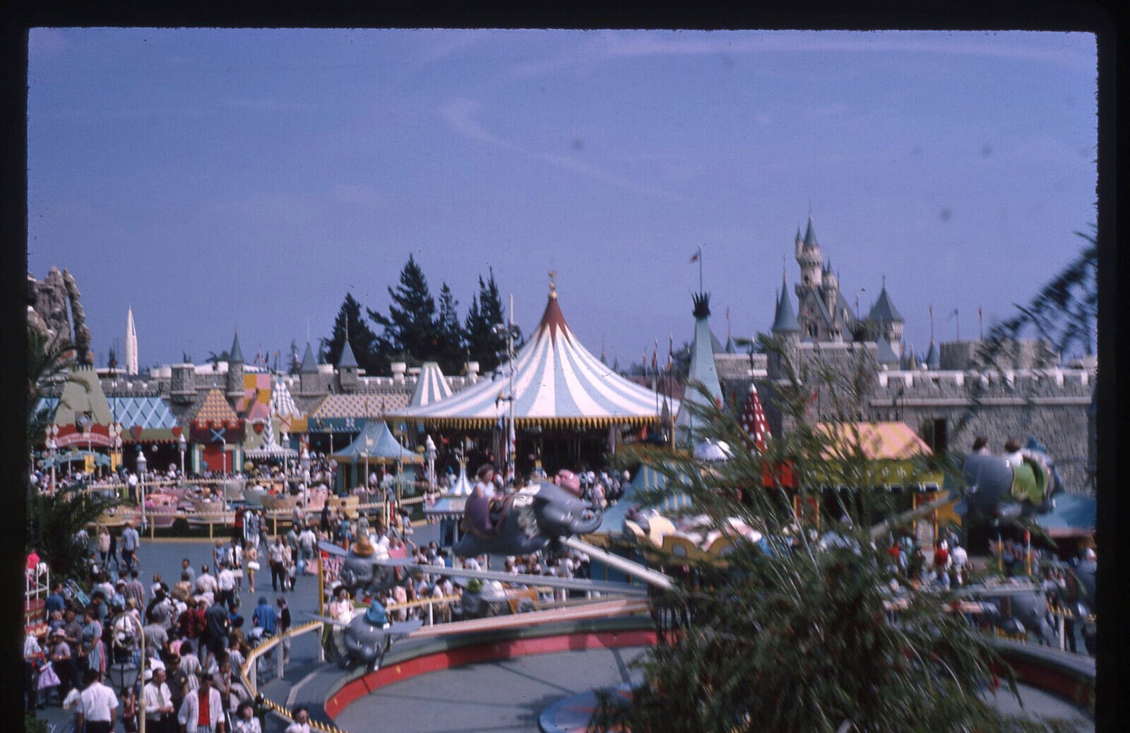 sl88 Original Slide 1960\'s Disneyland Dumbo ride 465a