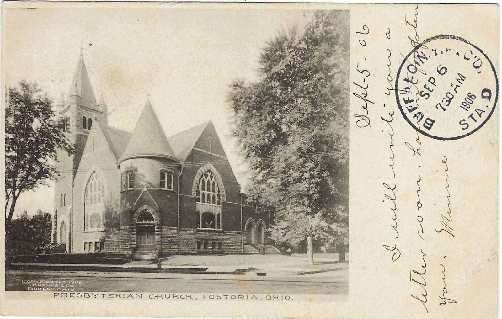Fostoria OH The Presbyterian Church 1906
