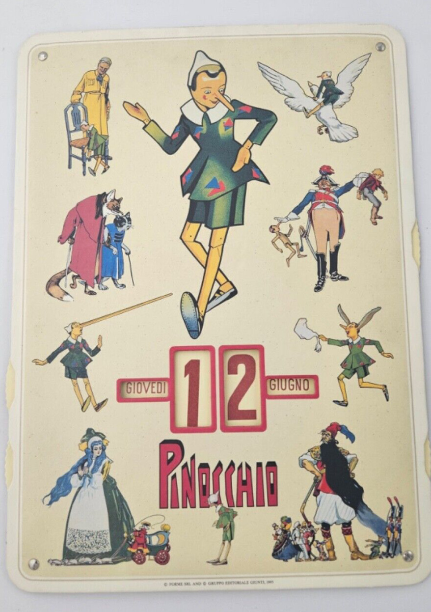 VINTAGE ITALIAN Pinocchio Perpetual Calendar 1960 RARE