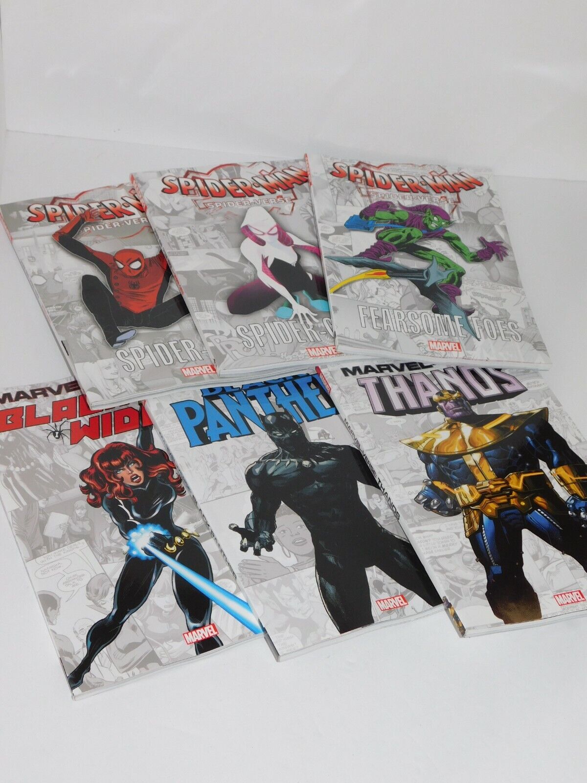 Marvel Verse Graphic Novels Comic Book Set Spider Man Thanos Widow Green Goblin 