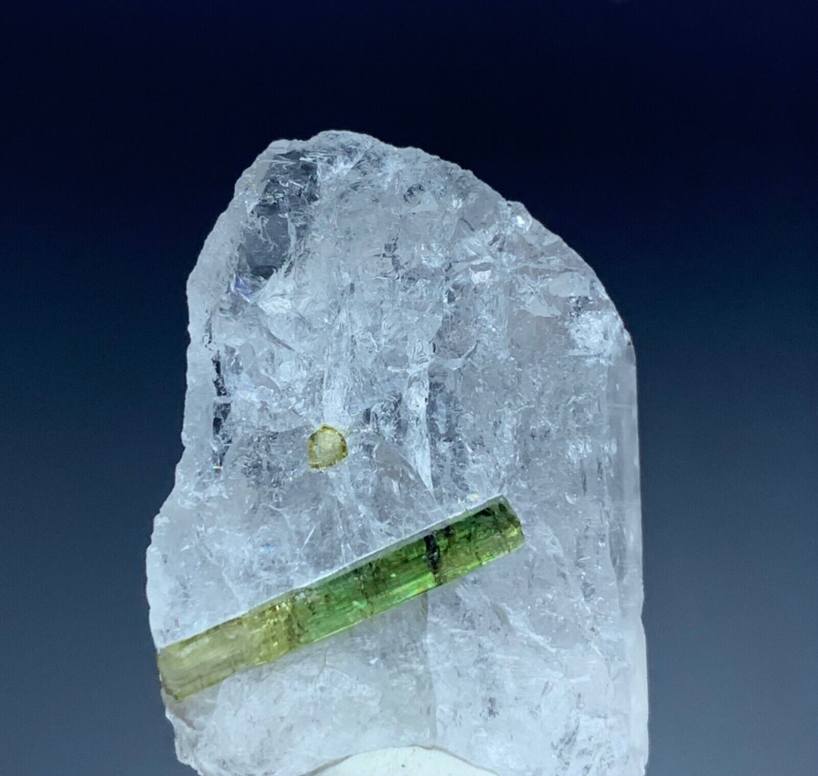 85 Cts Bicolour Tourmaline Crystal with Quartz from Pakistan.