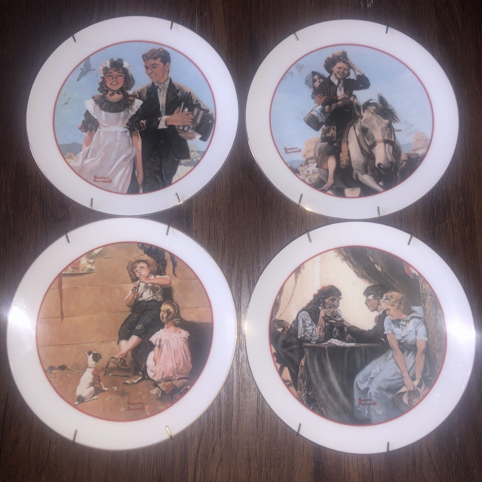 Set Of Four Norman Rockwell “ Young Love Series” Made In Japan 1982