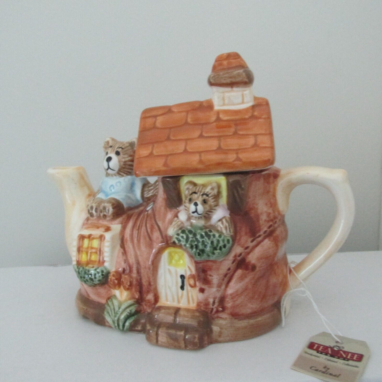 Tea Nee Two Little Bears Shoe House Collectible Teapot By Cardinal