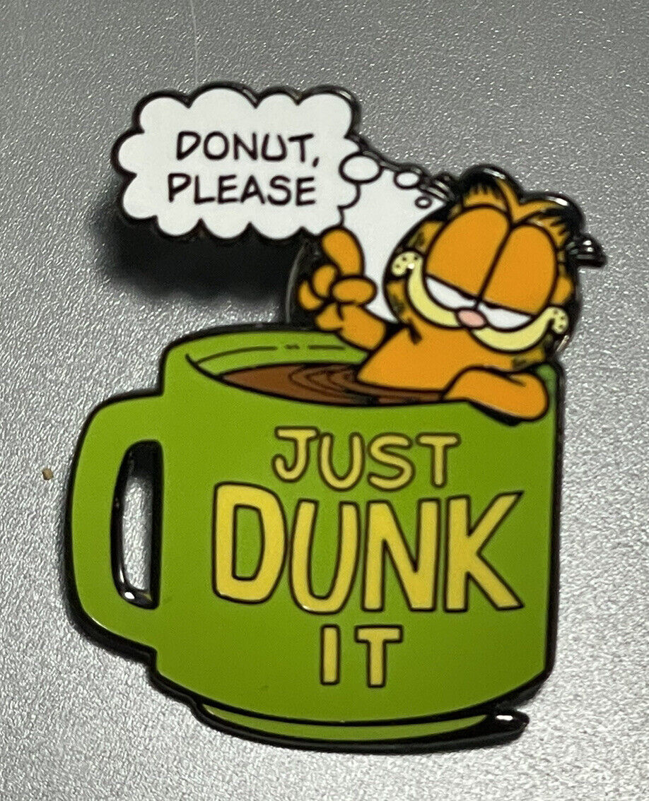 Willabee And Ward W And W Paws Garfield pin Coffee Mug Donuts Just Dunk It 3”