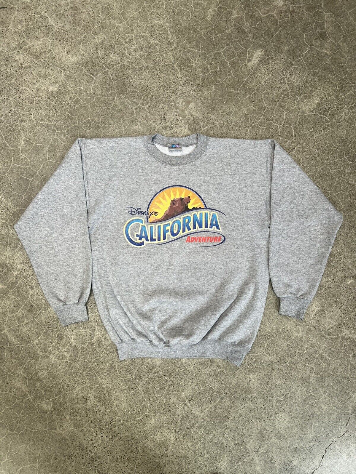 Vtg 2000s Disney California Adventure Disneyland Sweatshirt Gray 21.5x25.5