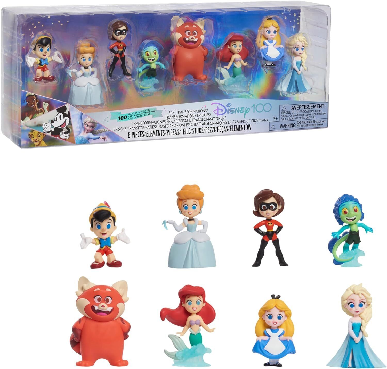 Disney100 Years of Epic Transformations, Limited Edition 8-Piece Figure Set