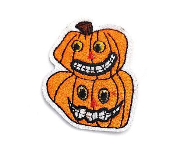 Halloween Pumpkin Witch Embroidered Logo Patch Badge Iron On /Sew On Fancy Dress