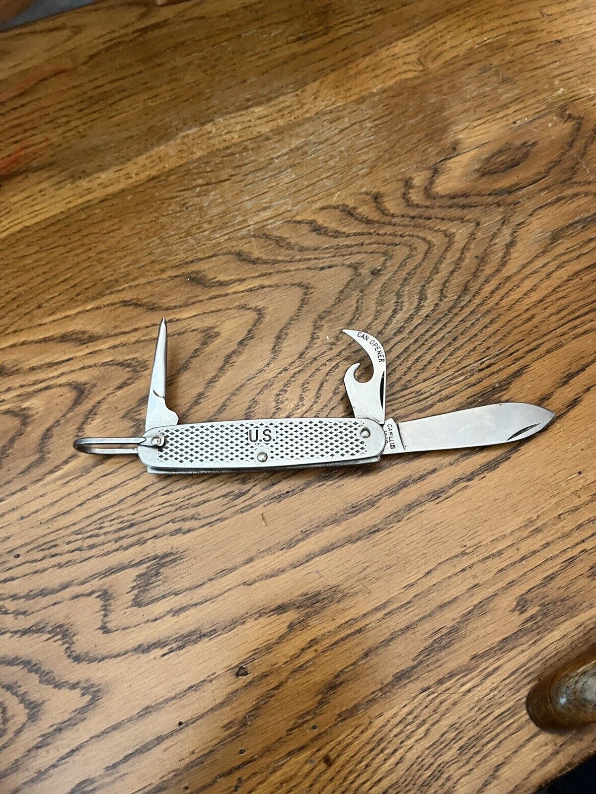 1980 Vintage US Military Camillus Stainless Steel Pocket Knife no bottle opener
