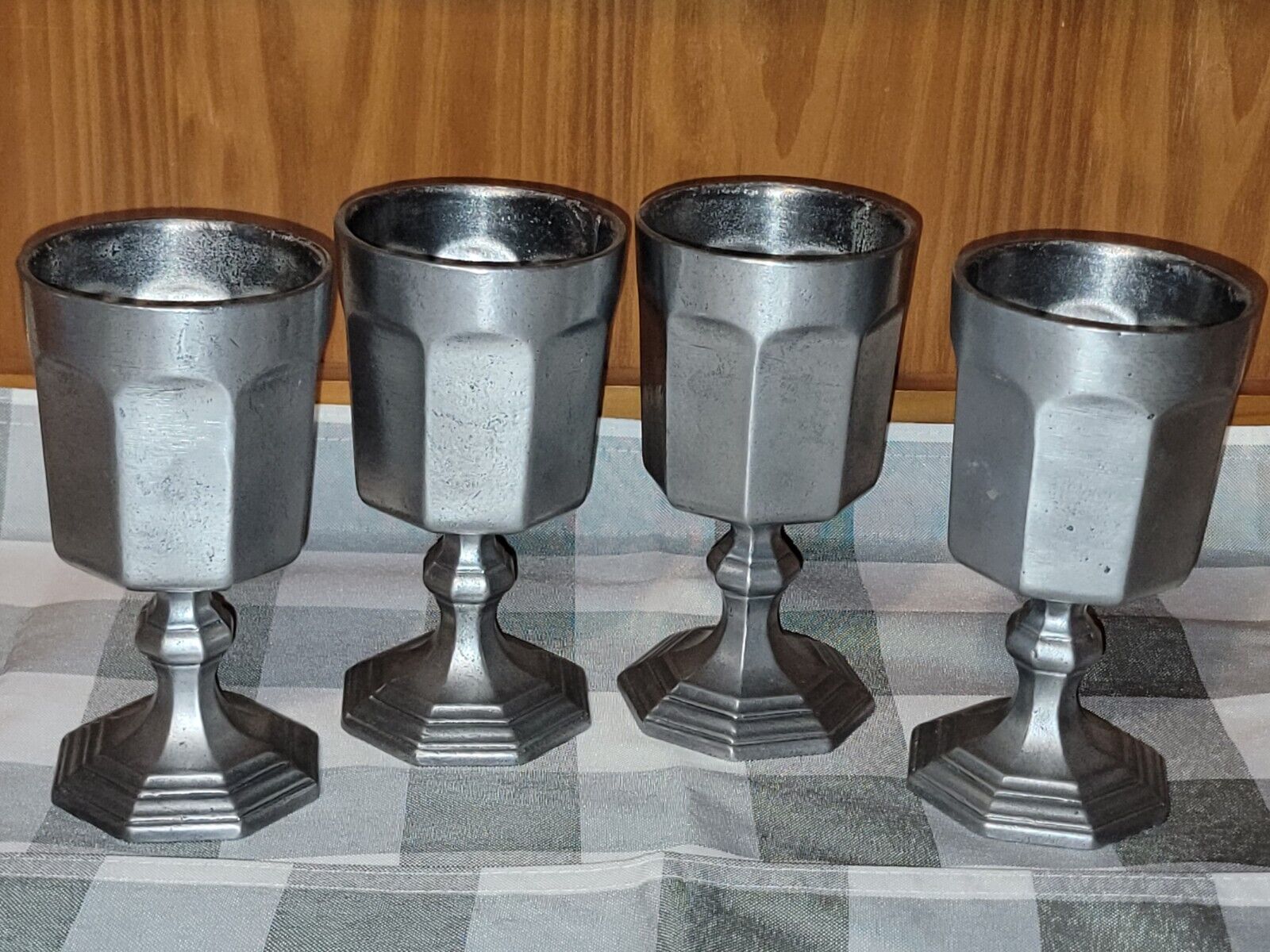 Vintage 4pc Set Of Goblets International Craftmetal 6.75\