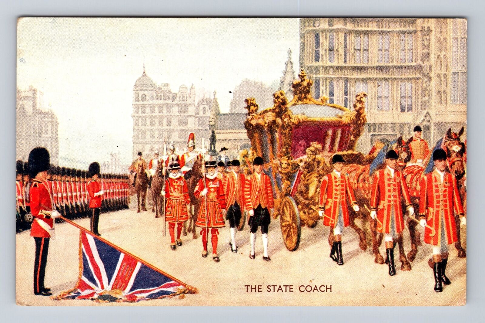 London England, The State Coach, Antique, Vintage Souvenir Postcard